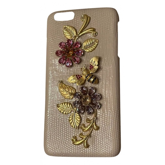 Dolce & Gabbana Tan Gold Floral iPhone Case
